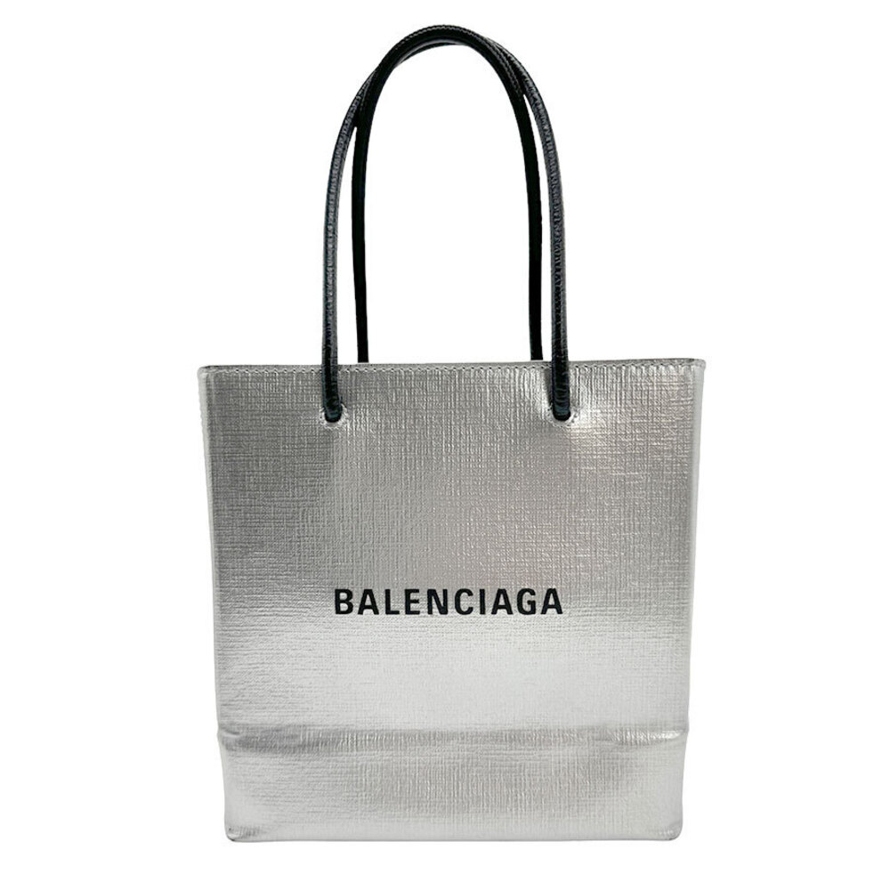 Balenciaga Shopping XXS Silver Shoulder Tote Leather Bag - Picture 2 of 4